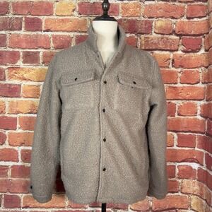 FNCTN Men's Cozy‎ Tan Sherpa Jacket Size Large Fall Comfort Snap